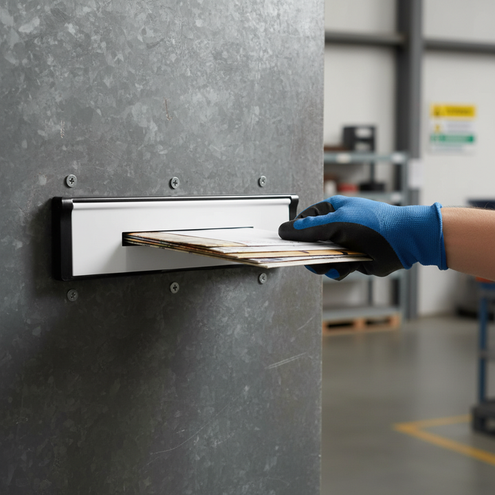 Premium 12-Inch Sleeved Letterbox with Integrated Draught Excluder – Fits 20-39mm Thick Doors for Enhanced Home Comfort