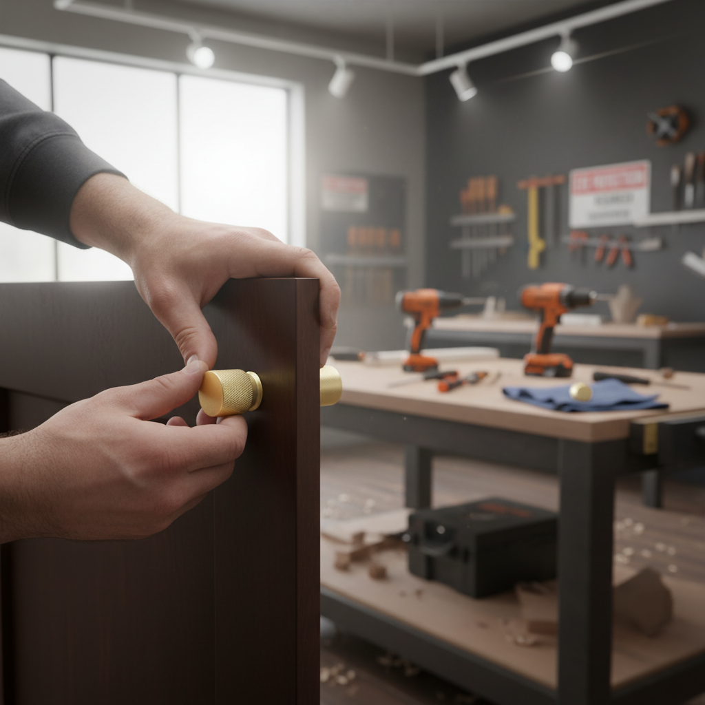 2 Pack Premium Precision Door Knobs - 30mm Knurled Finish