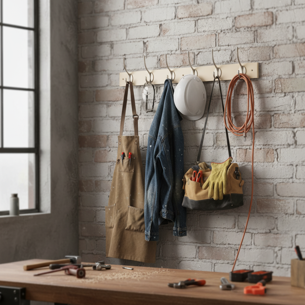 Premium Wall Mounted Coat Rack with 6 Double Hooks - Stylish and Functional for Home Organization