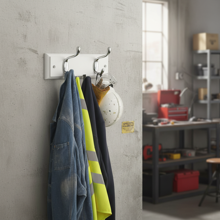 Premium Wall-Mounted Coat Rack with Heavy-Duty Double Hooks for Space-Saving Storage - Eco-Friendly Wood Design