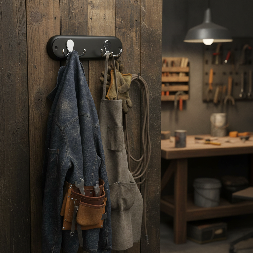 Premium Wall Mounted Coat Rack with Chrome Double Hooks for Stylish Organization