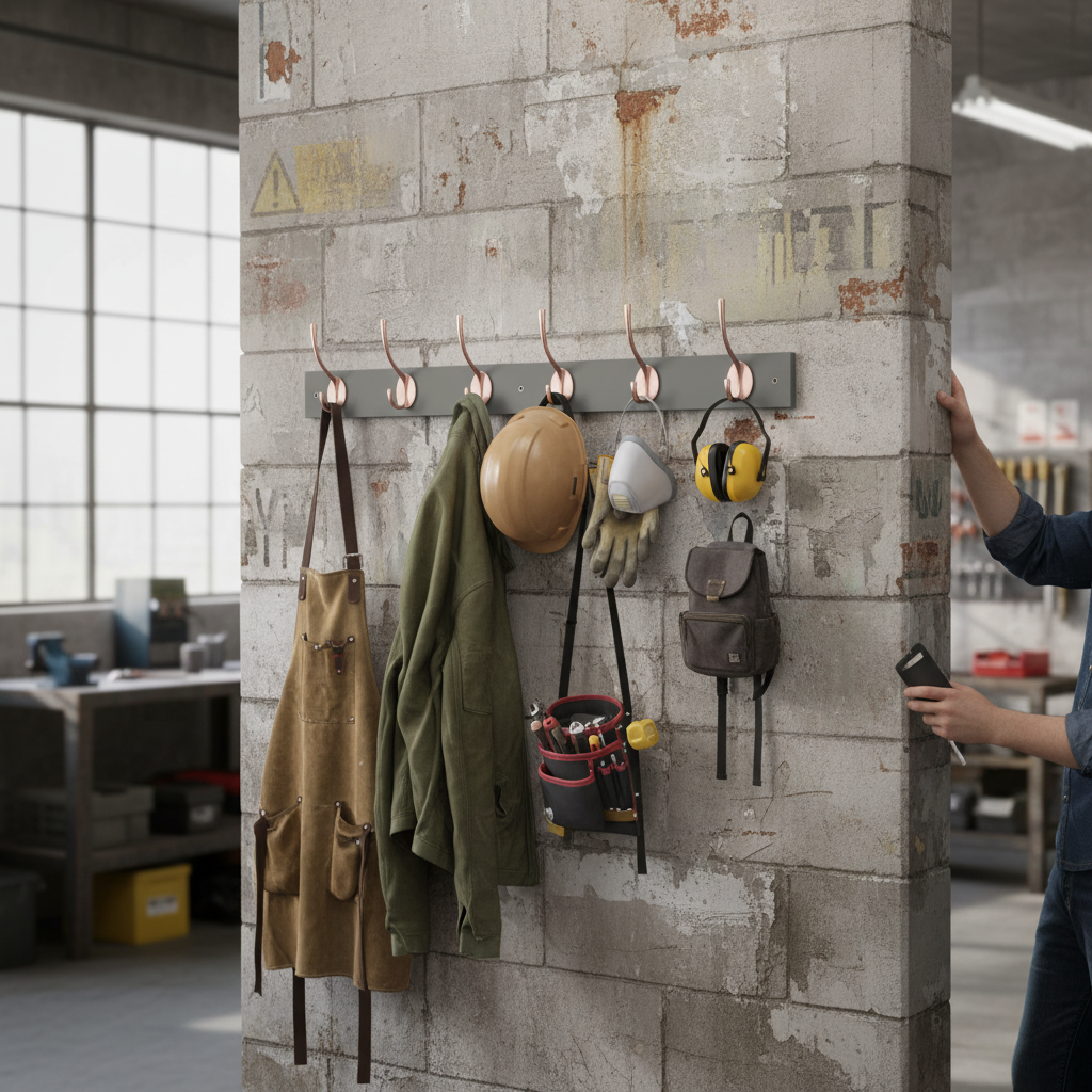 Premium Slate Grey Wall Mounted Coat Rack with 6 Double Hooks for Organized Storage in Any Room