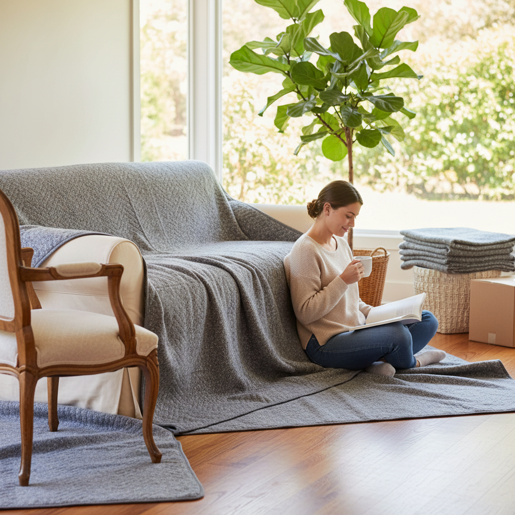 5 Pack Heavy Duty Moving Blankets 200 x 150 cm – Reusable Protection Pads