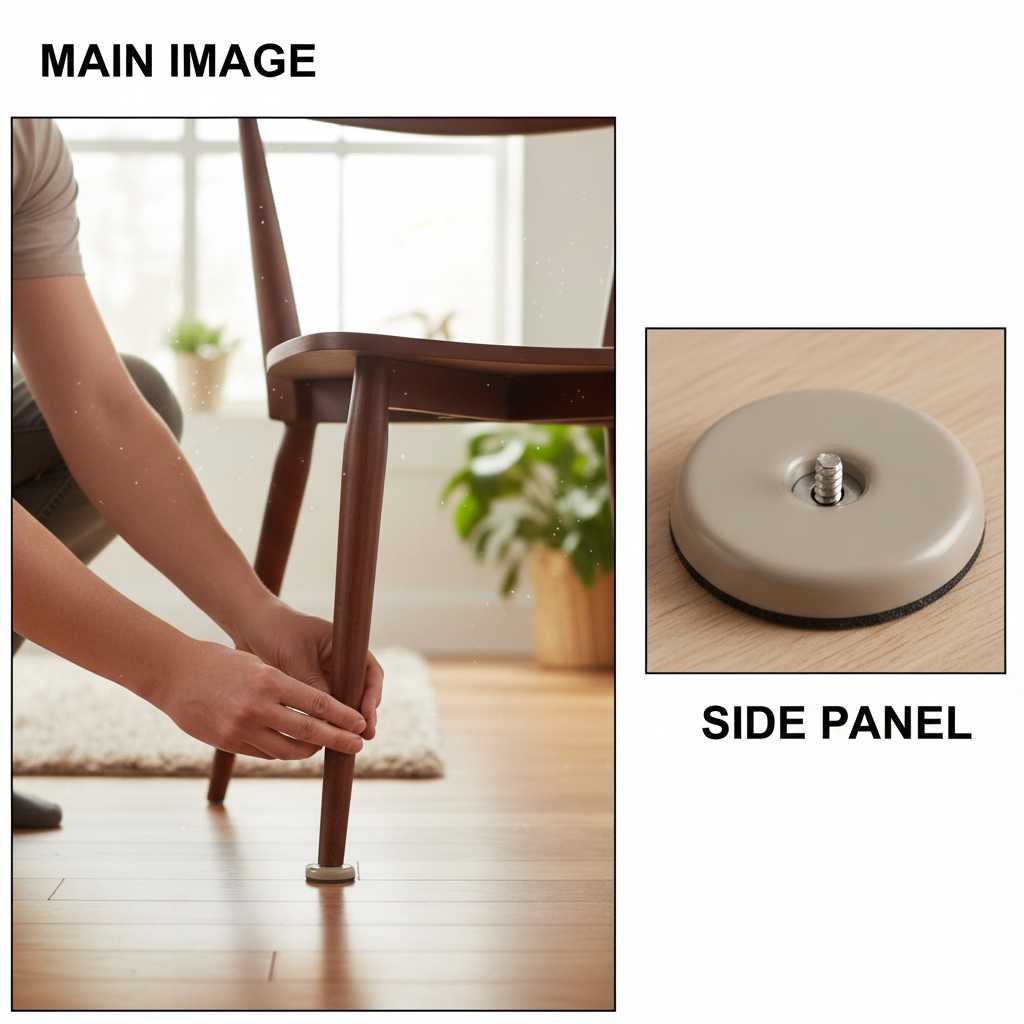 25mm Dual-Mount Slide Glides for Furniture & Appliances - Pack of 8