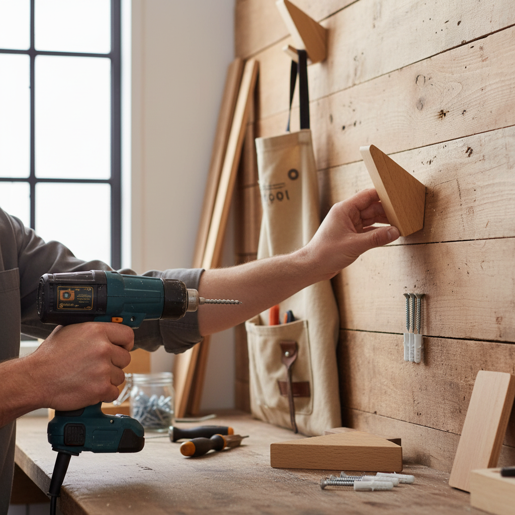 3 Wall Mounted Hooks - 50mm Beech Wood Decorative Coat Hooks