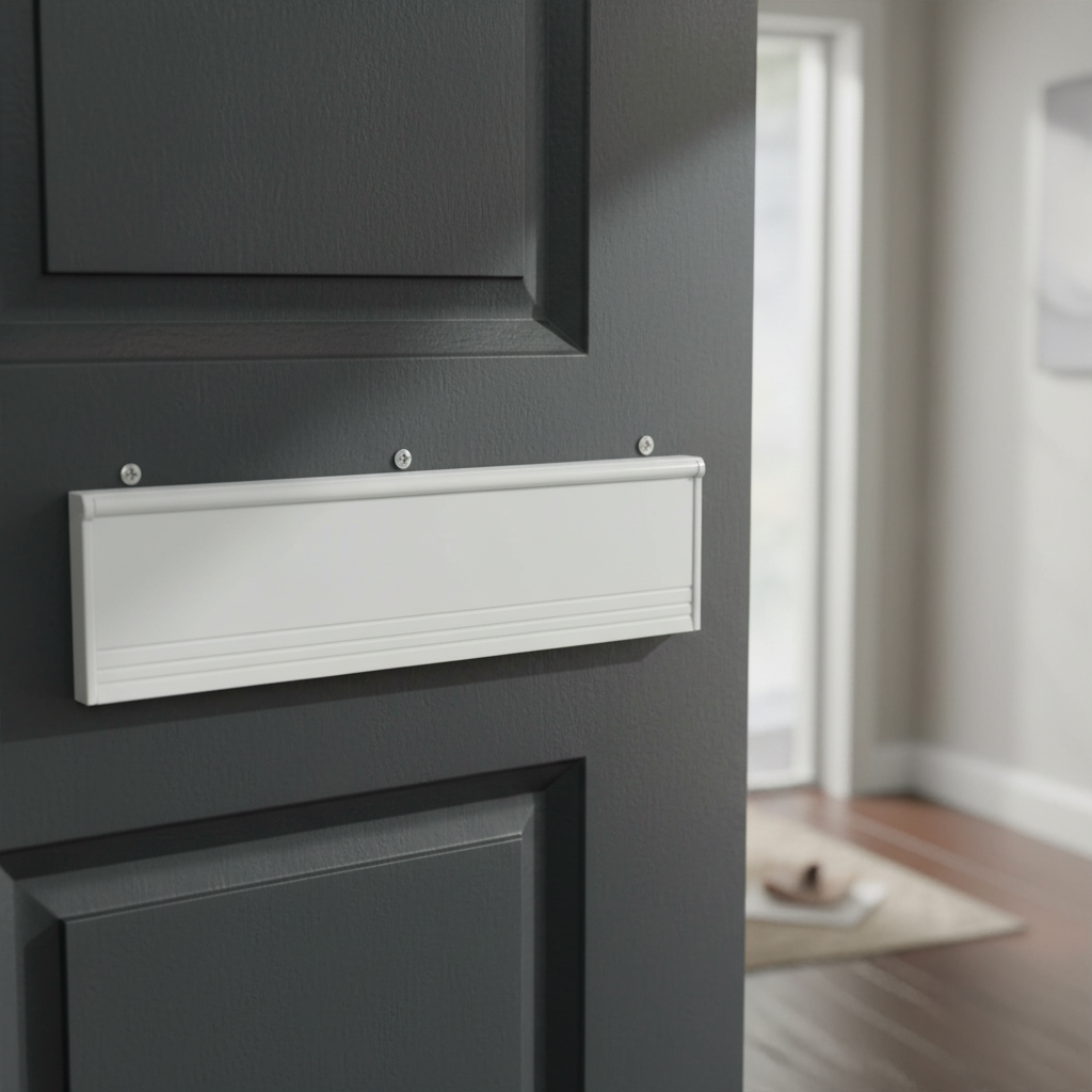 12 Inch Premium Door Letterplate Cover with Draught Excluder - White