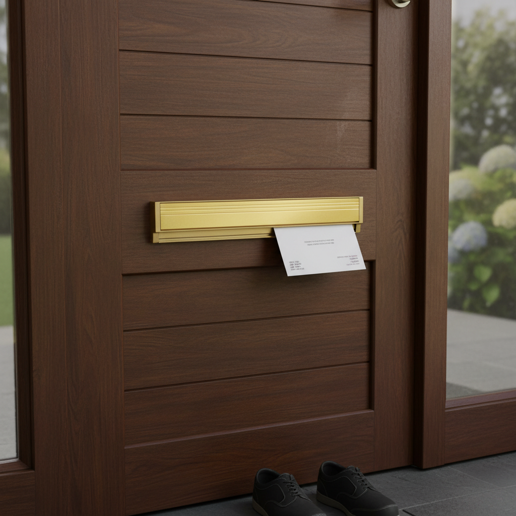 12.8" Premium Slimline Door Letterbox for 40-80mm Thick Doors - Gold Finish