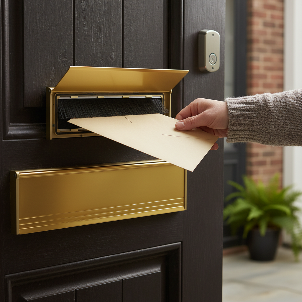 Premium 12-Inch Flushback Letterplate Cover with Draught Excluder - Durable Aluminium Construction for Energy Efficiency