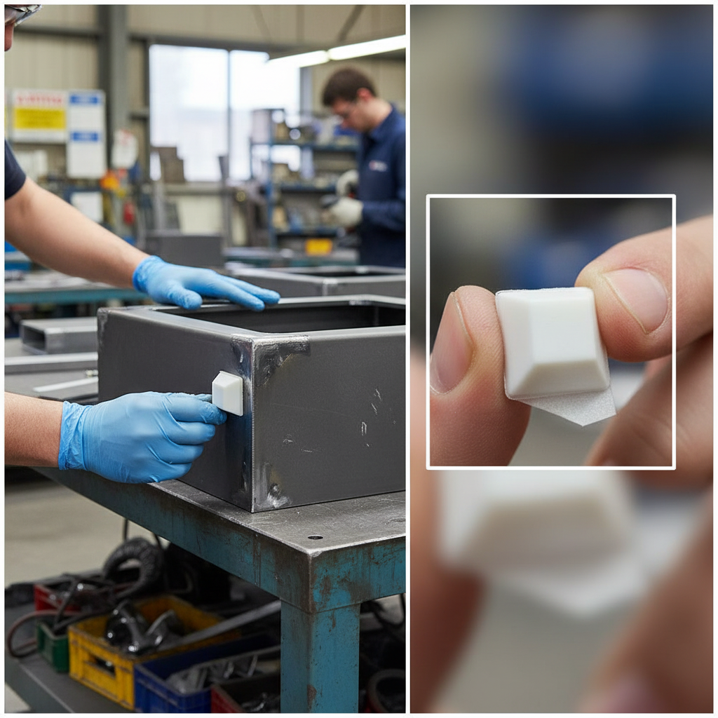 19mm Heavy Duty Square Adhesive Vinyl Bumper Pads – Pack of 12