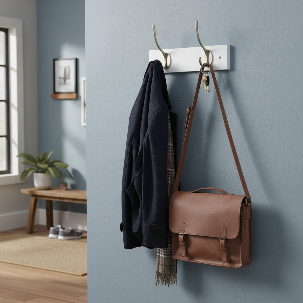 Premium Wall Mounted Coat Rack with Double Hooks - Stylish and Practical Storage Solution for Home Organization