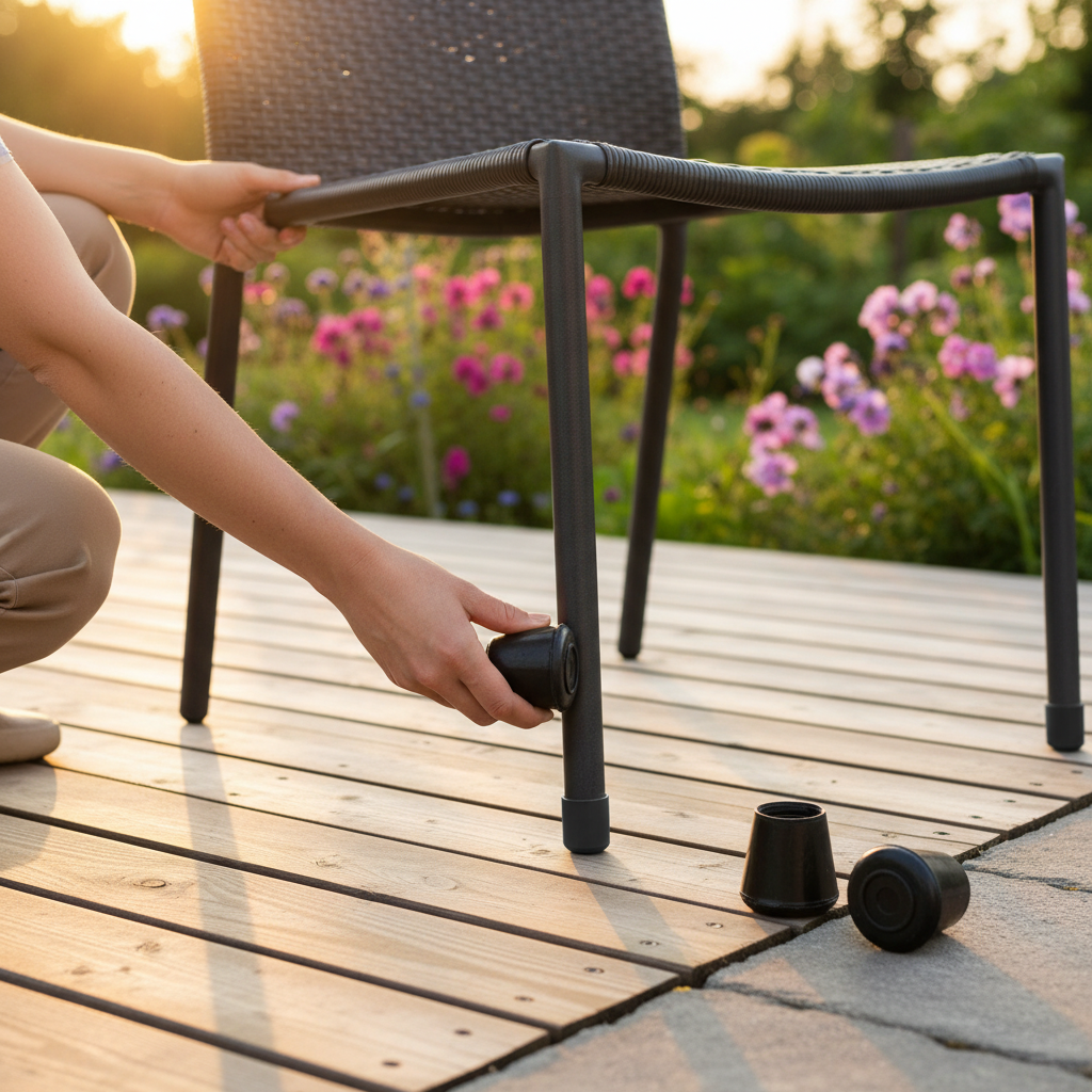 25mm Round Rubber Furniture Feet Tip Caps - Heavy Duty Floor Protectors, Pack of 4 Leg Tips