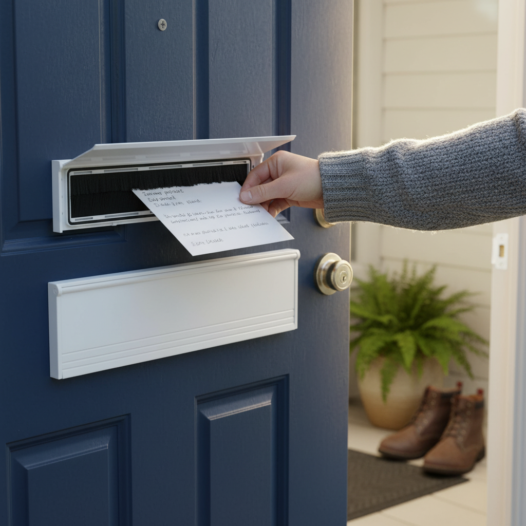 12 Inch Premium Door Letterplate Cover with Draught Excluder - White