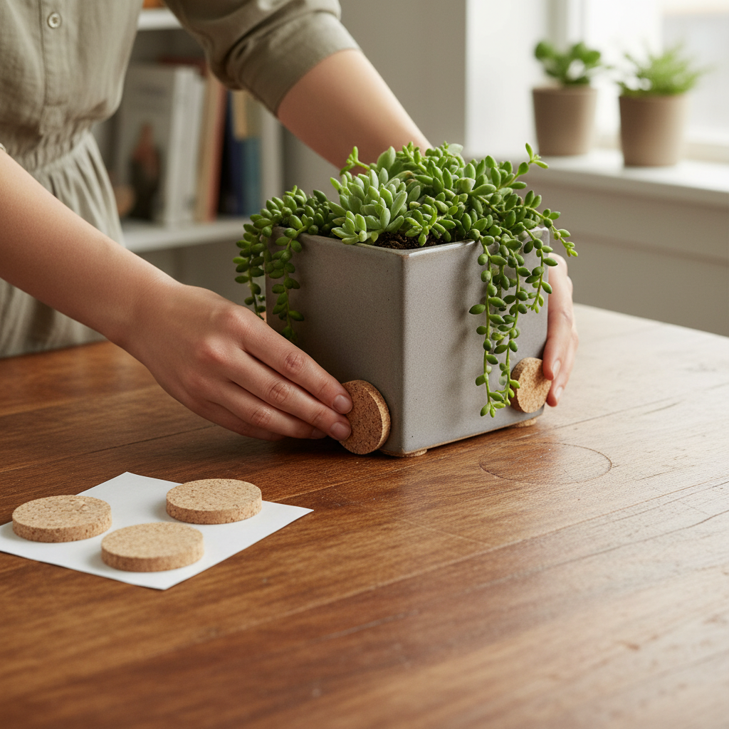 12 Pack Round Cork Pads – 19mm Self-Adhesive Non-Slip Bumpers for Furniture Protection