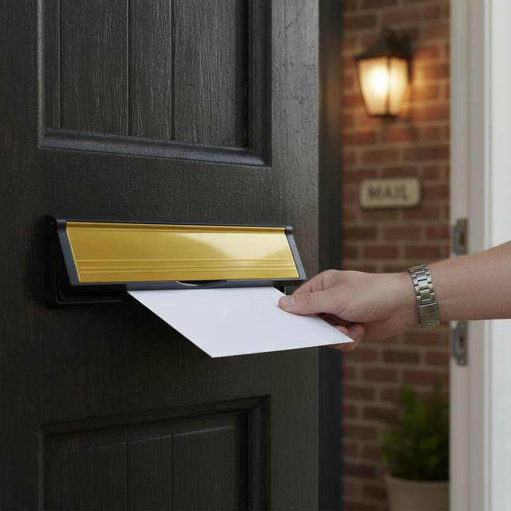 Premium Internal Draught Excluder Letterbox for Doors 40-80mm Thick with Anti-Snap Flap and Integrated Water Seal