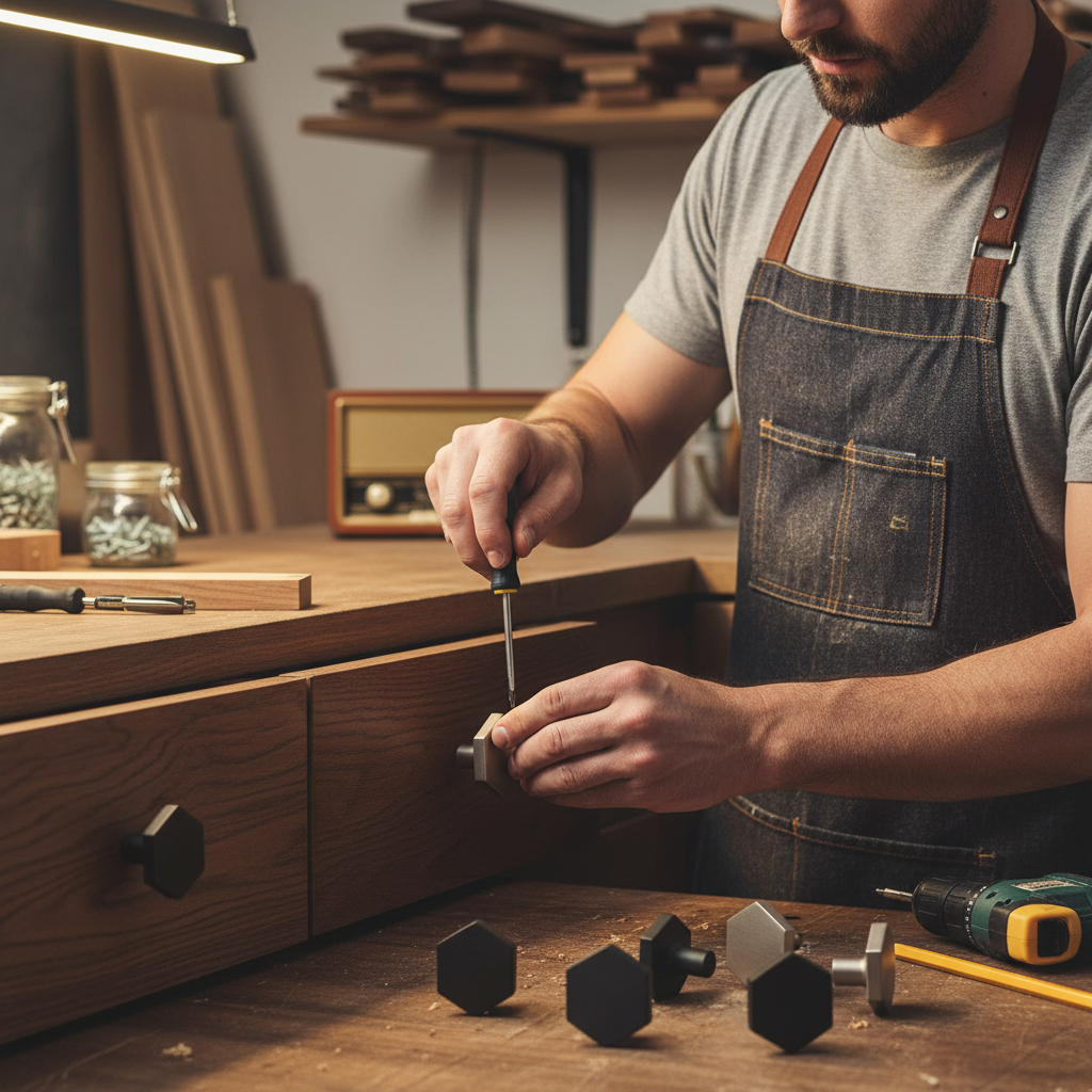 10 Pack Premium Modern Hexagonal Knobs 35mm for Furniture