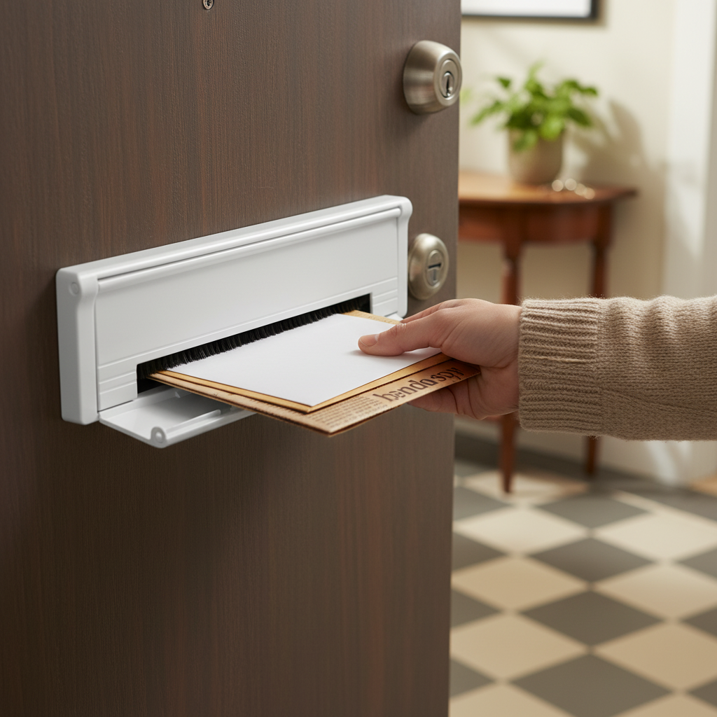 Premium 12-Inch Flushback Letterplate Cover with Draught Excluder for Enhanced Insulation and Weatherproofing