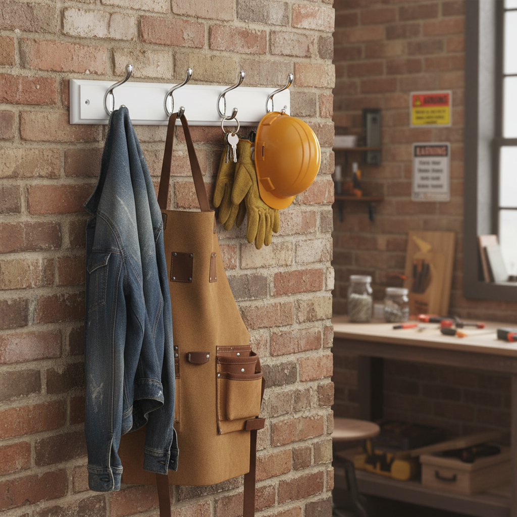 Premium Heavy Duty Wall Mounted Coat Rack with 4 Metal Hooks for Efficient Storage and Organization