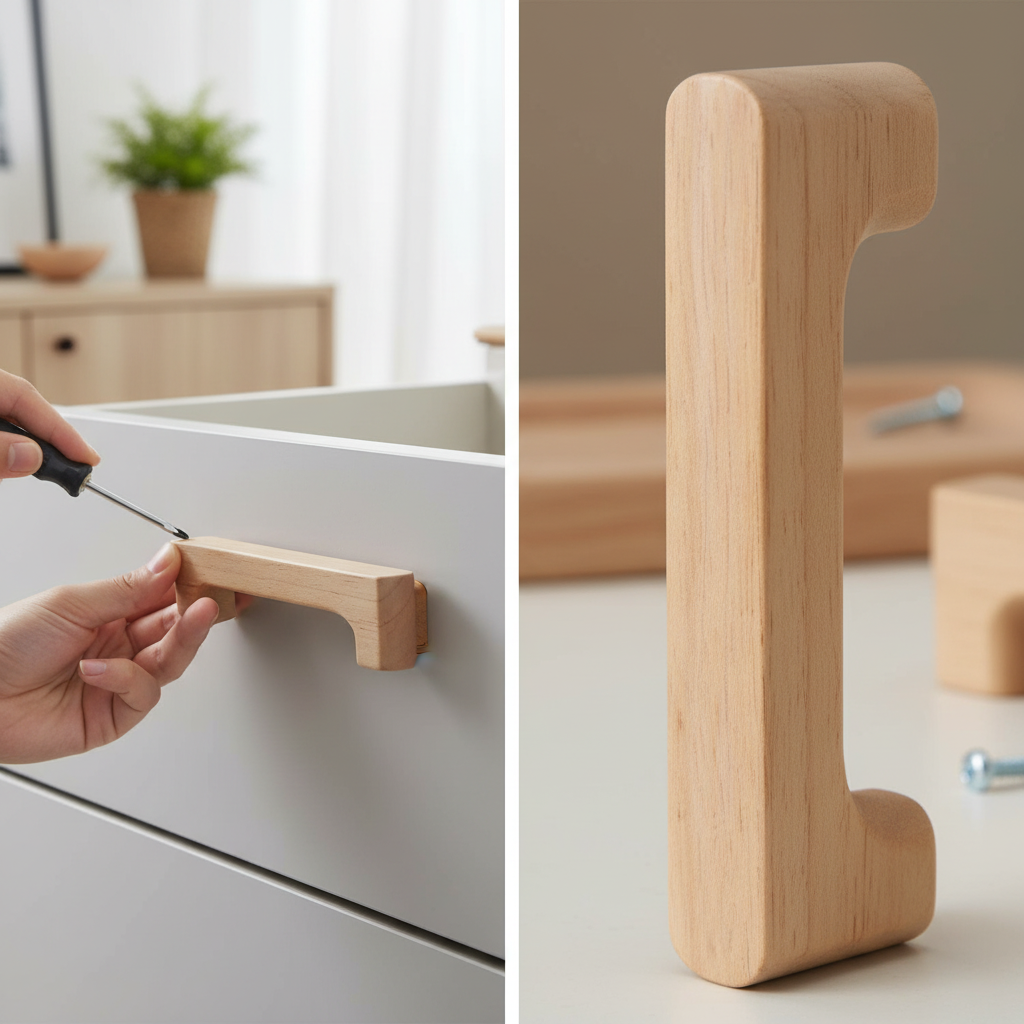 10 Pack Premium Wooden 96mm Cabinet Drawer Pull Handles