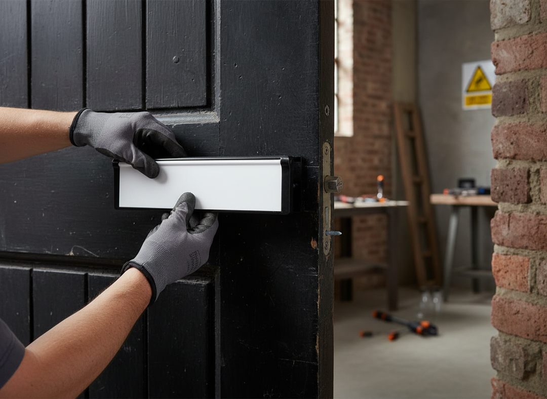 Premium 10" Internal Draught Excluder Letterbox with Adjustable Sleeve for Doors 20-40mm Thick