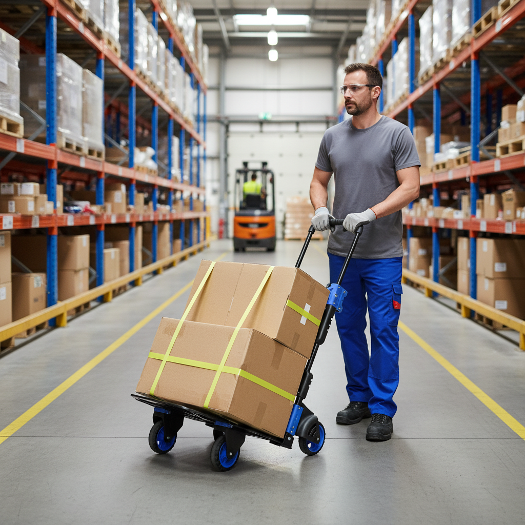 2-in-1 Heavy Duty Sack Truck Folding Trolley 120kg Capacity