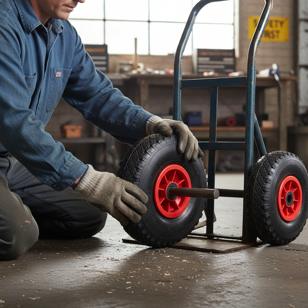 10 Inch Pneumatic Wheel - 20mm Bore, Red Plastic Rim - 2 Pack
