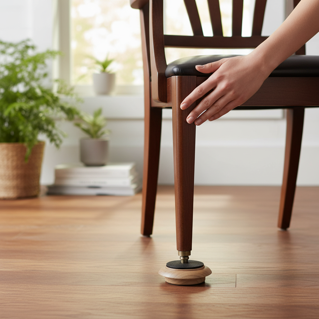 44mm Dark Wood Effect Non-Slip Furniture Castor Cups – 4 Pack