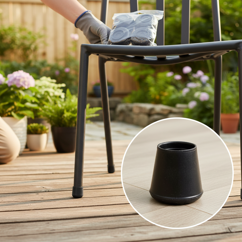 22mm Premium Rubber Furniture Feet Tip Caps - Floor Protectors, Pack of 4