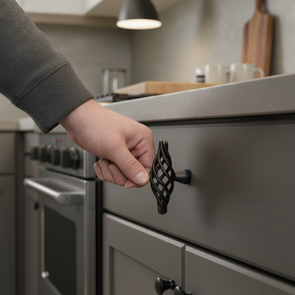 10 Pack Premium Cage Door Knobs 64mm - Decorative Steel Cabinet & Drawer Handles