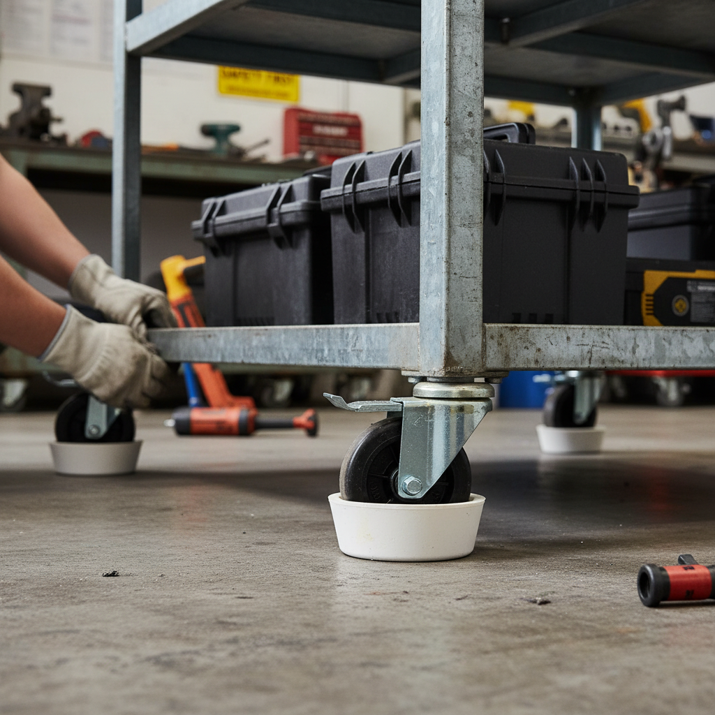 4 Pack 44mm Almond Rubber Non-Slip Castor Cups for Floor Protection