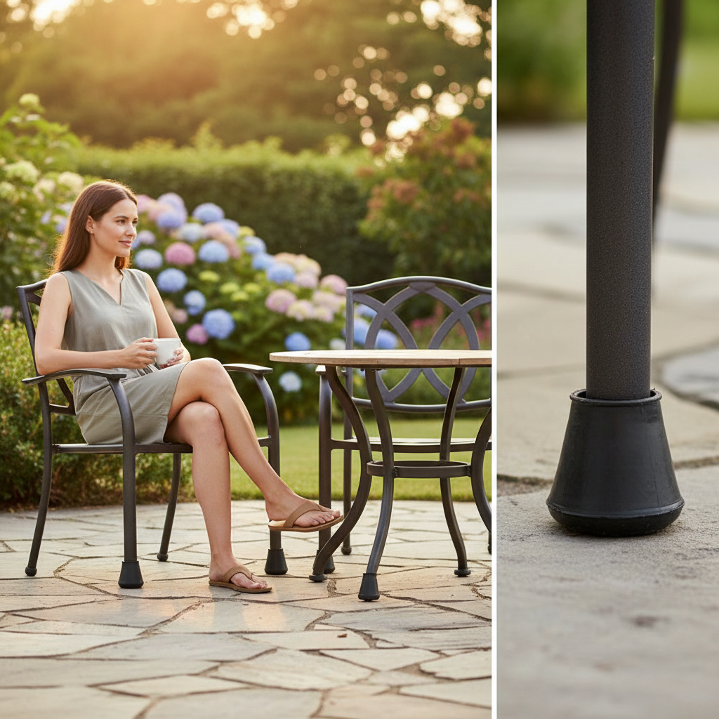 28mm Rubber Furniture Feet Tip Caps - Durable Floor Protectors, Pack of 4 Leg Tips