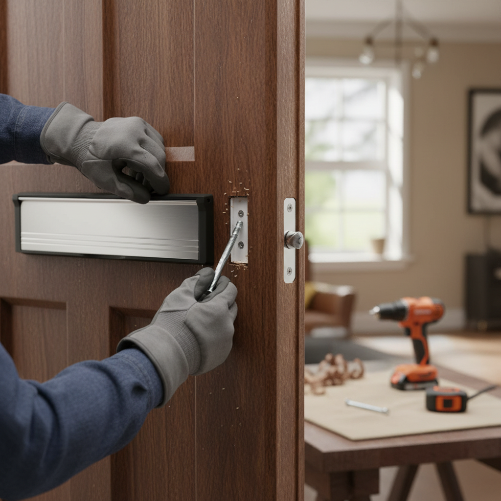 Premium 12-Inch Letterbox with Adjustable Sleeve for Door Thickness 40-80mm - Durable Draught Excluder with Water Barrier