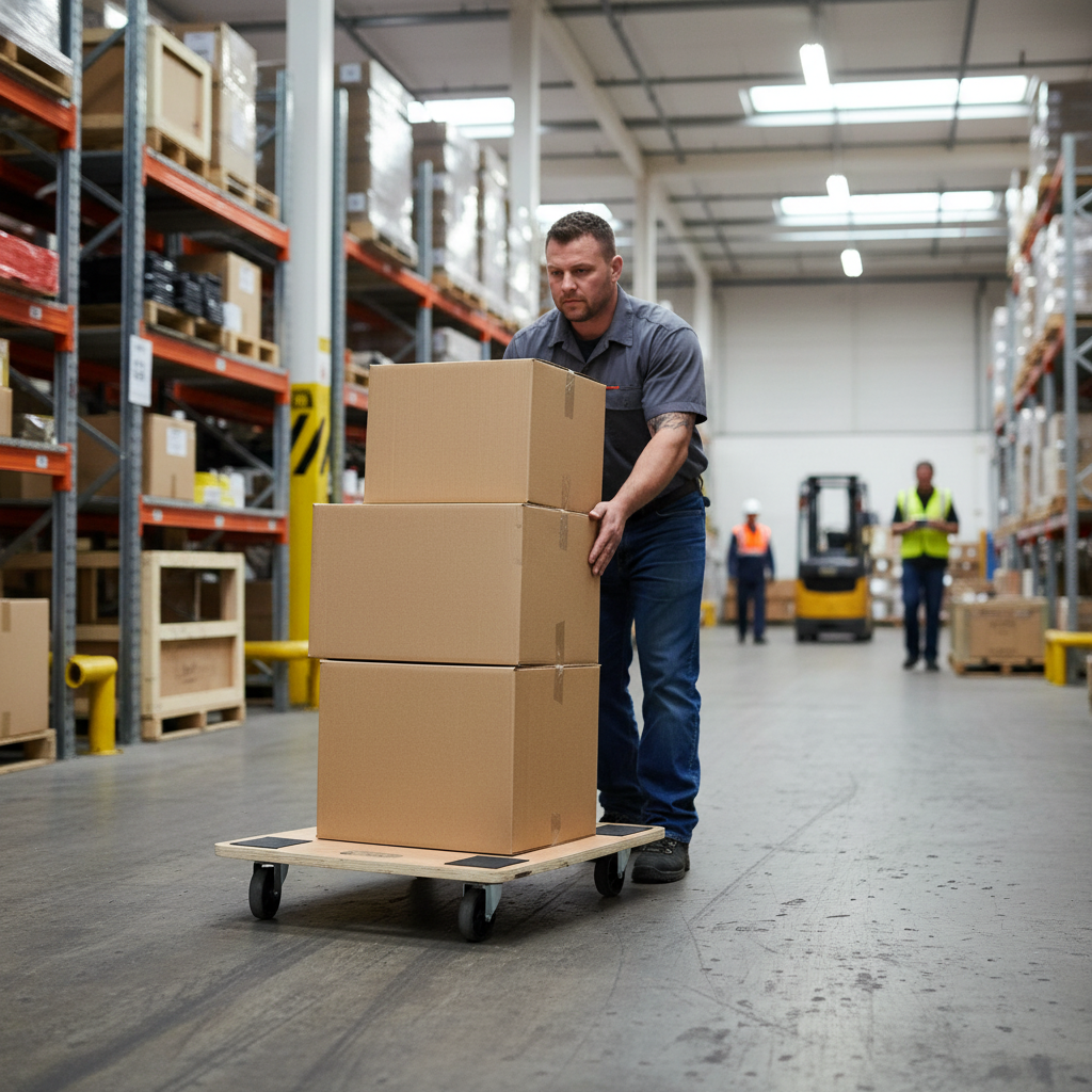 Premium Heavy Duty Wooden Dolly with Grip Pads - 180kg Load Capacity, 59x49cm for Easy Transport of Furniture and Appliances