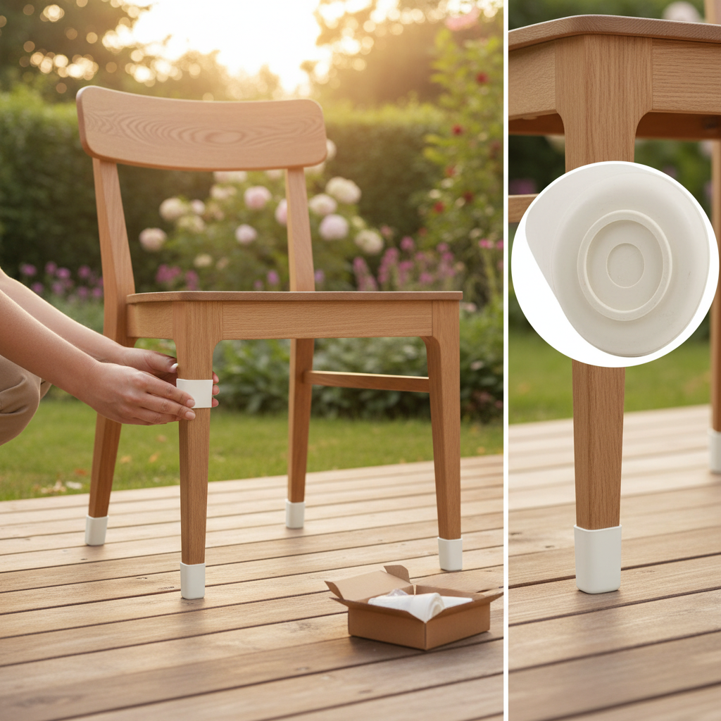 22mm Premium Rubber Furniture Feet Tip Caps - Durable Floor Protectors, Pack of 4