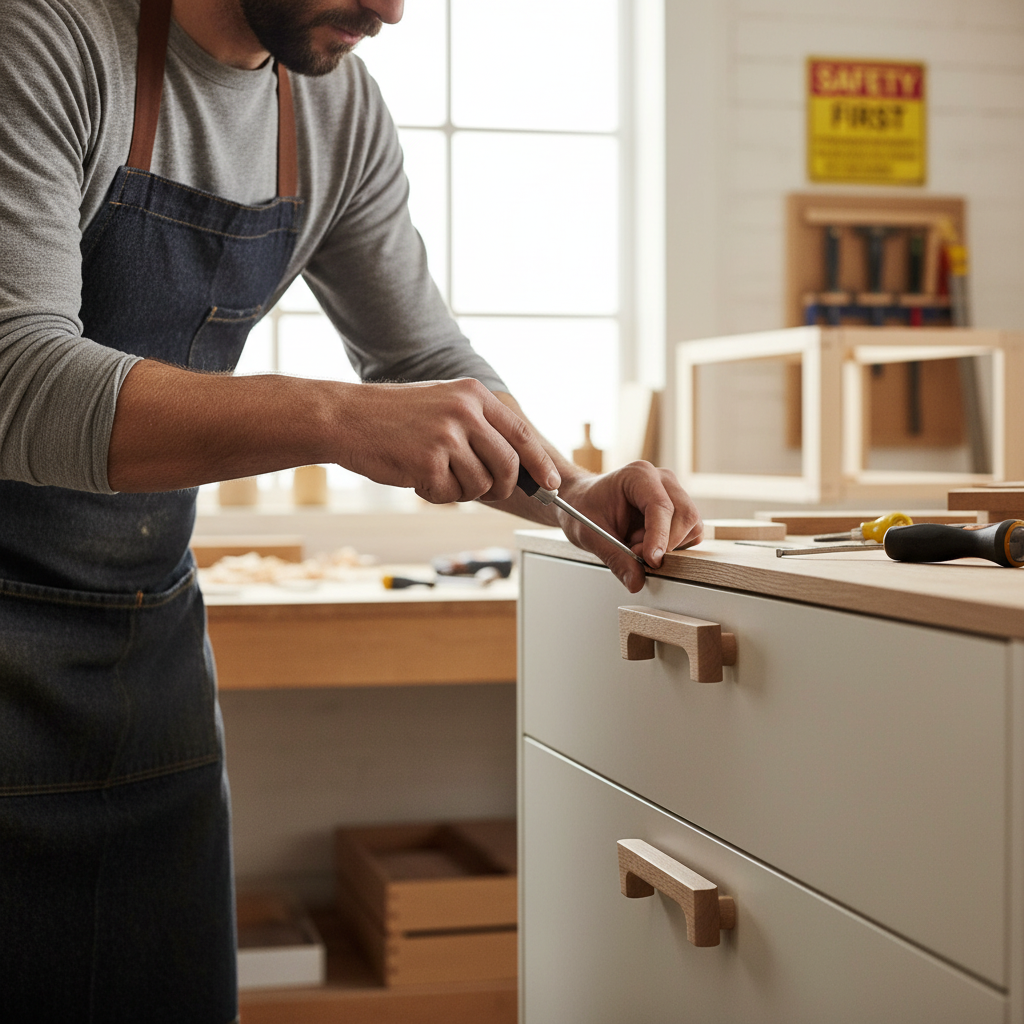 10 Pack Premium Wooden Handles 96mm Cabinet Drawer Pull Handle