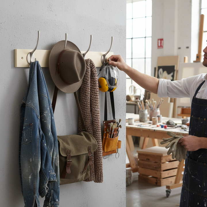 Premium Wall Mounted Coat Rack with Double Hooks - Stylish and Practical Storage Solution for Home and Office
