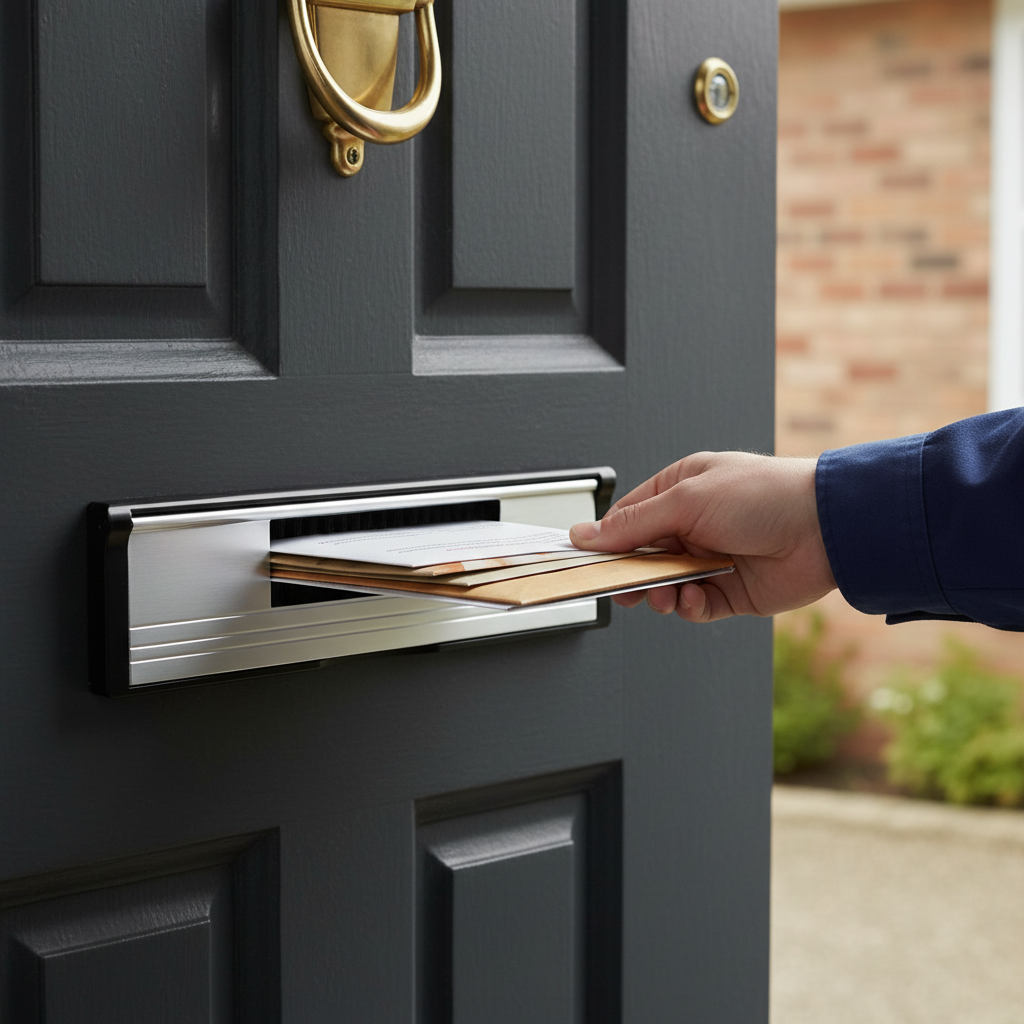 Premium Internal Draught Excluder Letterbox 10" - Adjustable Sleeve for Doors 20-40mm Thick with Superior Weather Protection