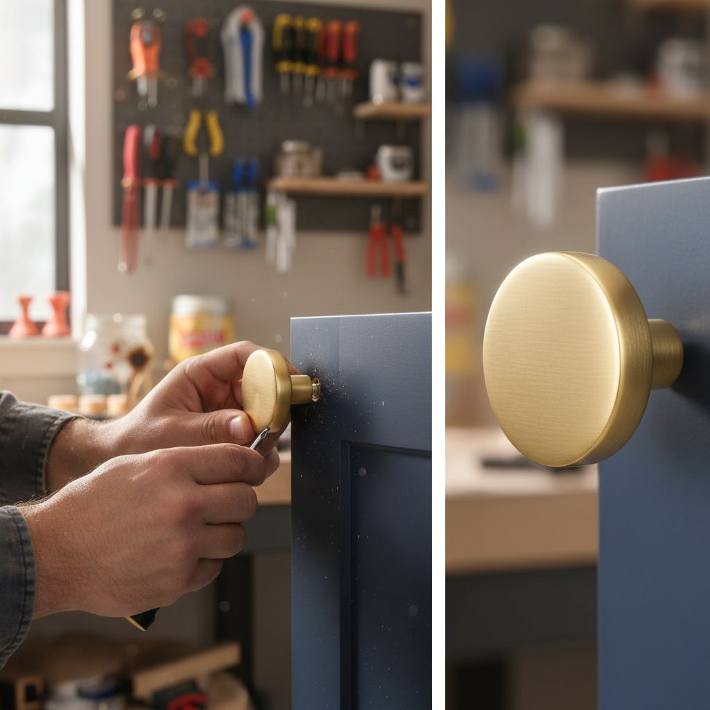 2 Pack Premium Classic Door Knob 30mm - Brushed Brass Finish