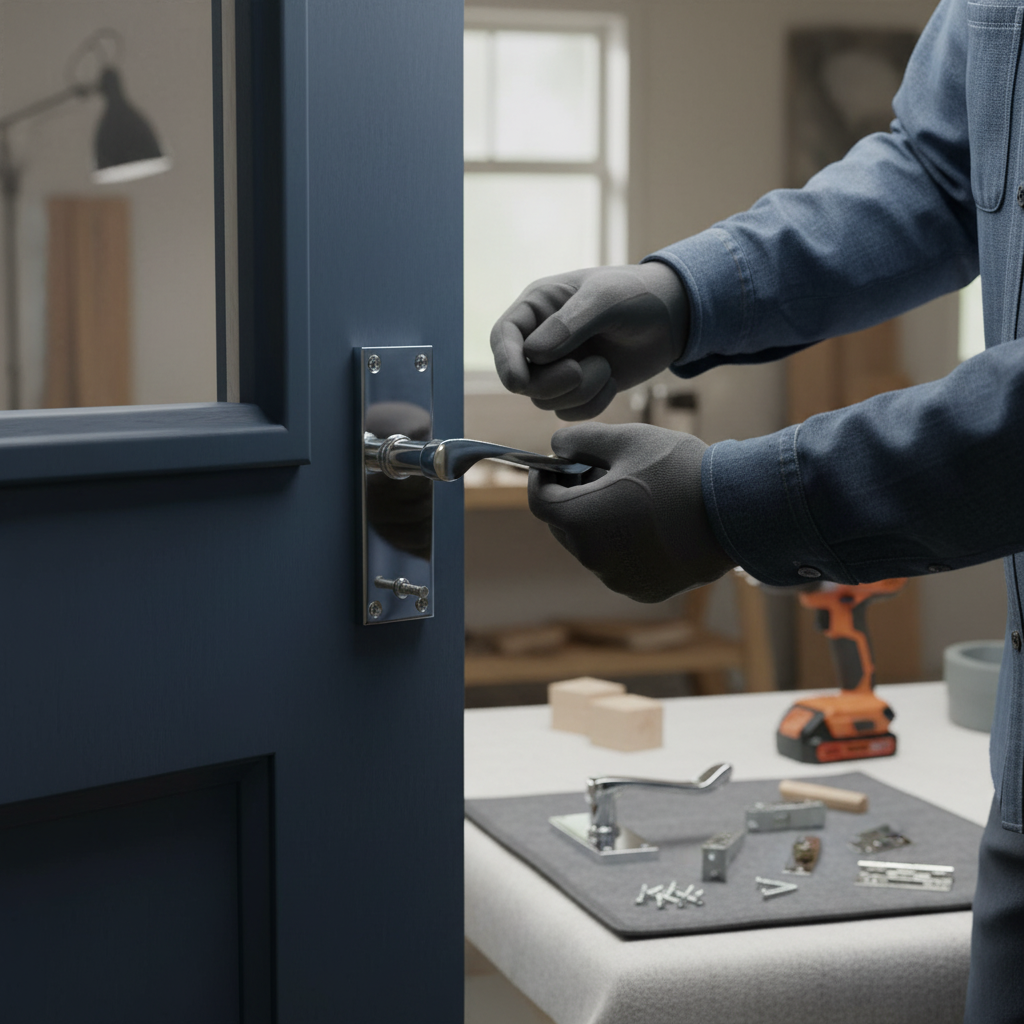 Elegant Victorian-Style Door Handles 112mm Scroll Latch Set - Polished Chrome