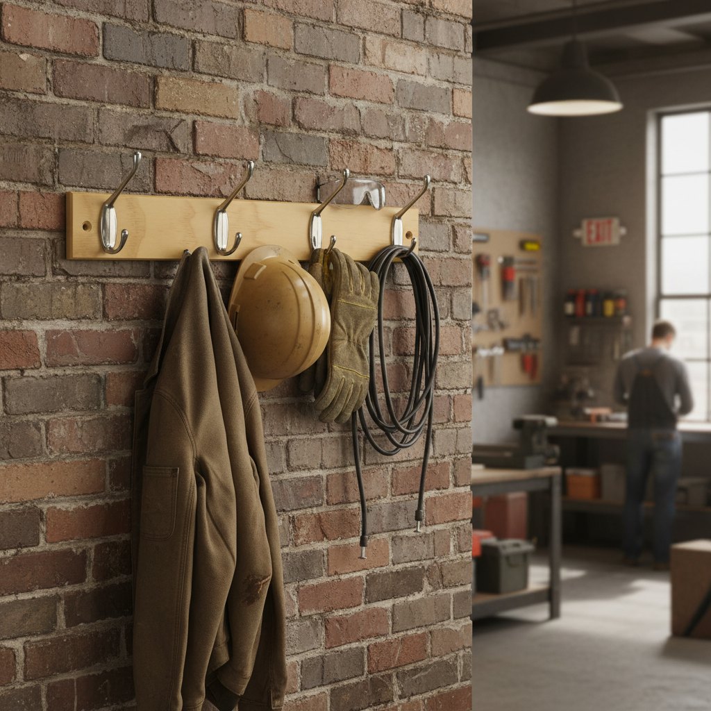 Premium Wall-Mounted Coat Rack with 4 Double Chrome Hooks and 450mm Solid Pine Board for Versatile Storage Solutions