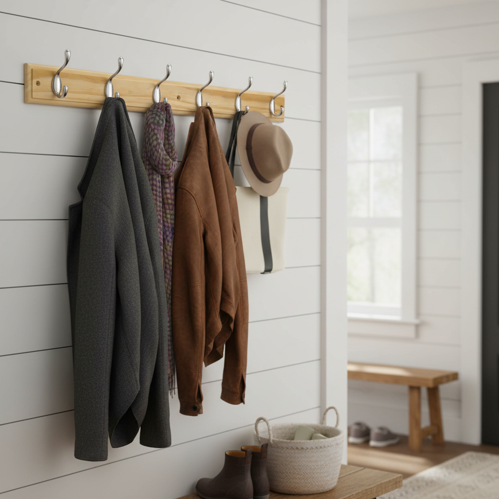 Premium Wall Mounted Coat Rack with 6 Heavy-Duty Double Hooks for Efficient Organization and Eco-Friendly Design