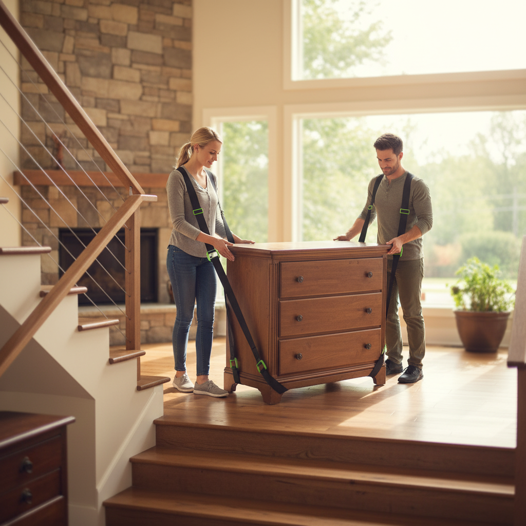 Adjustable Heavy Duty Moving Straps - 2 Pack for Safe Lifting