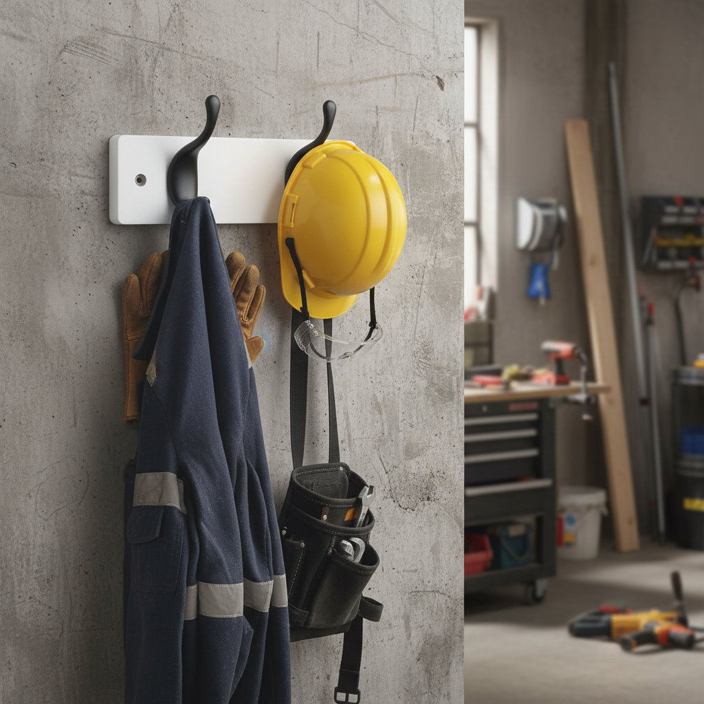 Premium Wall Mounted Coat Rack with Modern Double Hooks - Stylish White Design for Home Organization