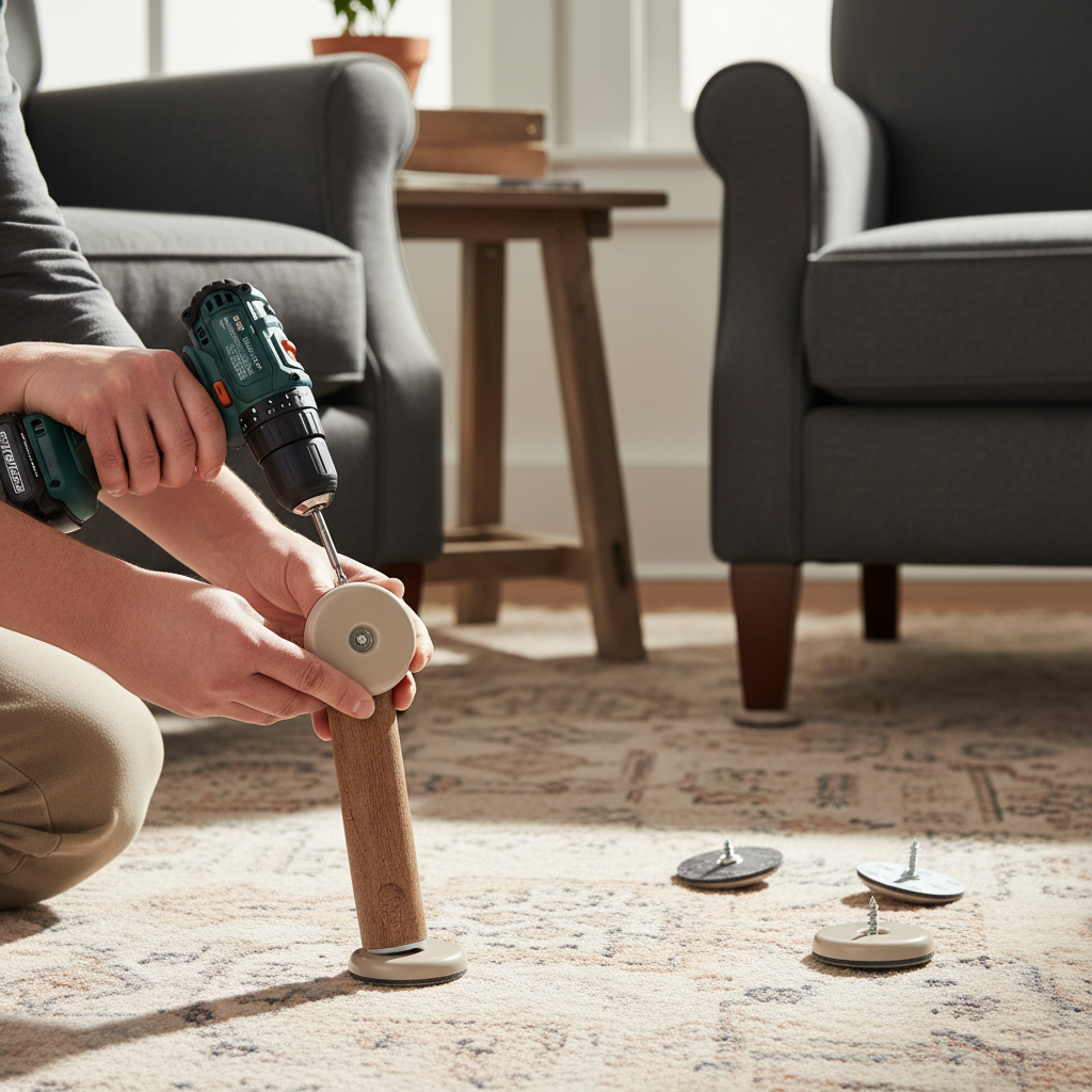 25mm Dual-Mount Slide Glides for Furniture & Appliances - Pack of 8