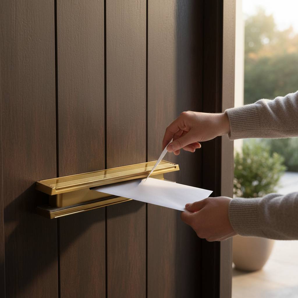 12.8" Premium Slimline Door Letterbox for 40-80mm Thick Doors - Gold Finish