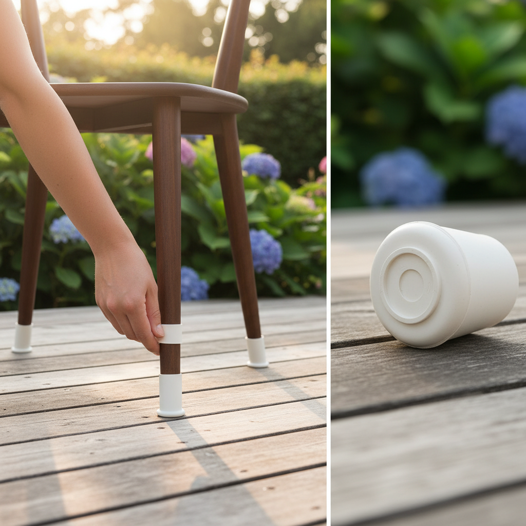 28mm Round Rubber Furniture Feet Tip Caps - Durable Floor Protectors, Pack of 4