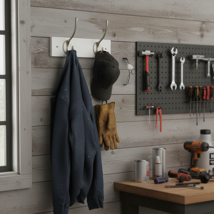 Premium Wall Mounted Coat Rack with Double Hooks - Stylish and Practical Storage Solution for Home Organization