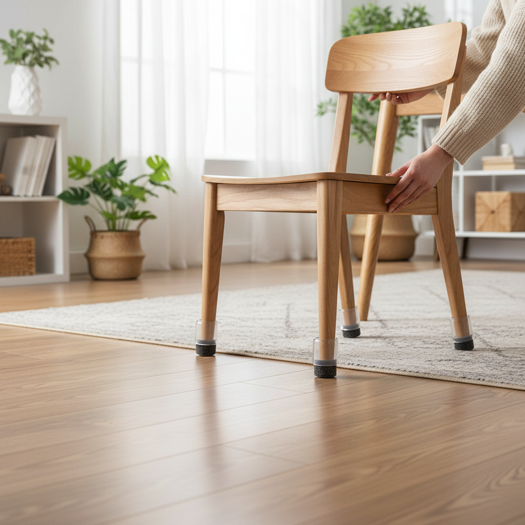 25mm Clear Felt-Ended Furniture Leg Caps – Pack of 4 for Heavy Furniture