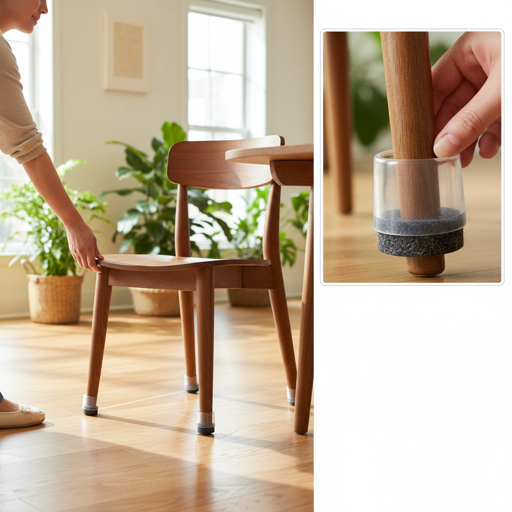 25mm Clear Felt-Ended Furniture Leg Caps – Pack of 4 for Heavy Furniture