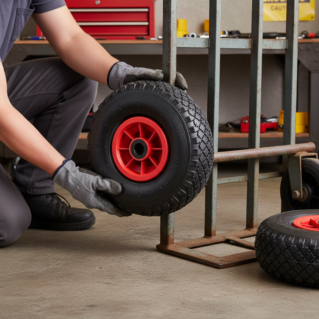 11 Inch Heavy Duty Pneumatic Wheel with 20mm Roller Bearing Bore - 2 Pack