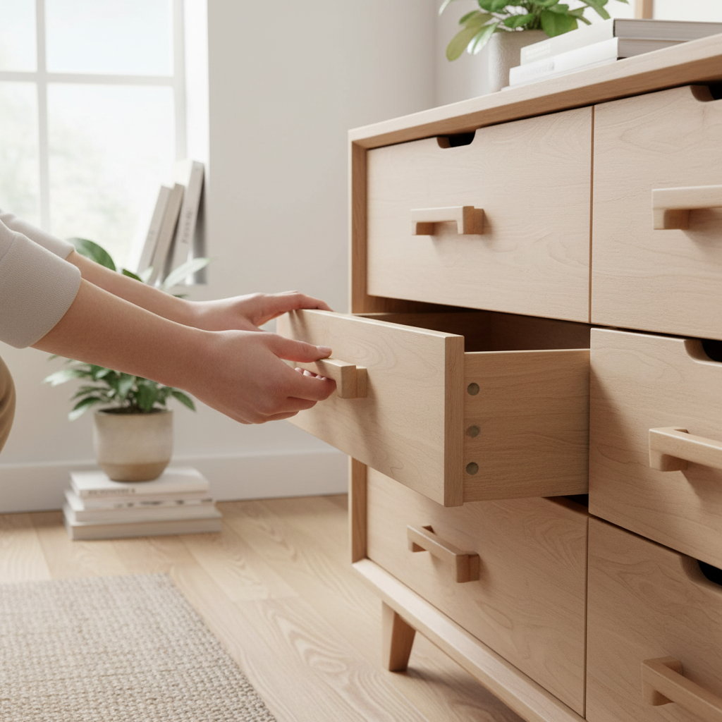 10 Pack Premium Wooden Handles 96mm Cabinet Drawer Pull Handle